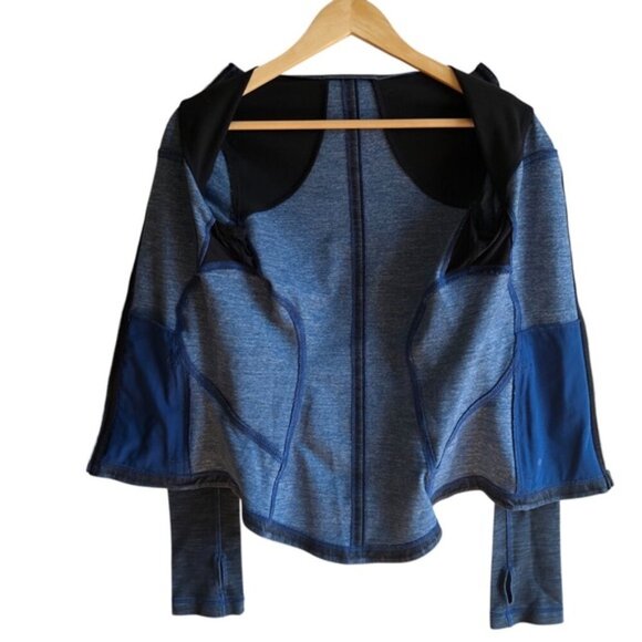 Lululemon Forme Jacket Size 4 Blue Slub Denim Limitless Blue / Black - Picture 11 of 12